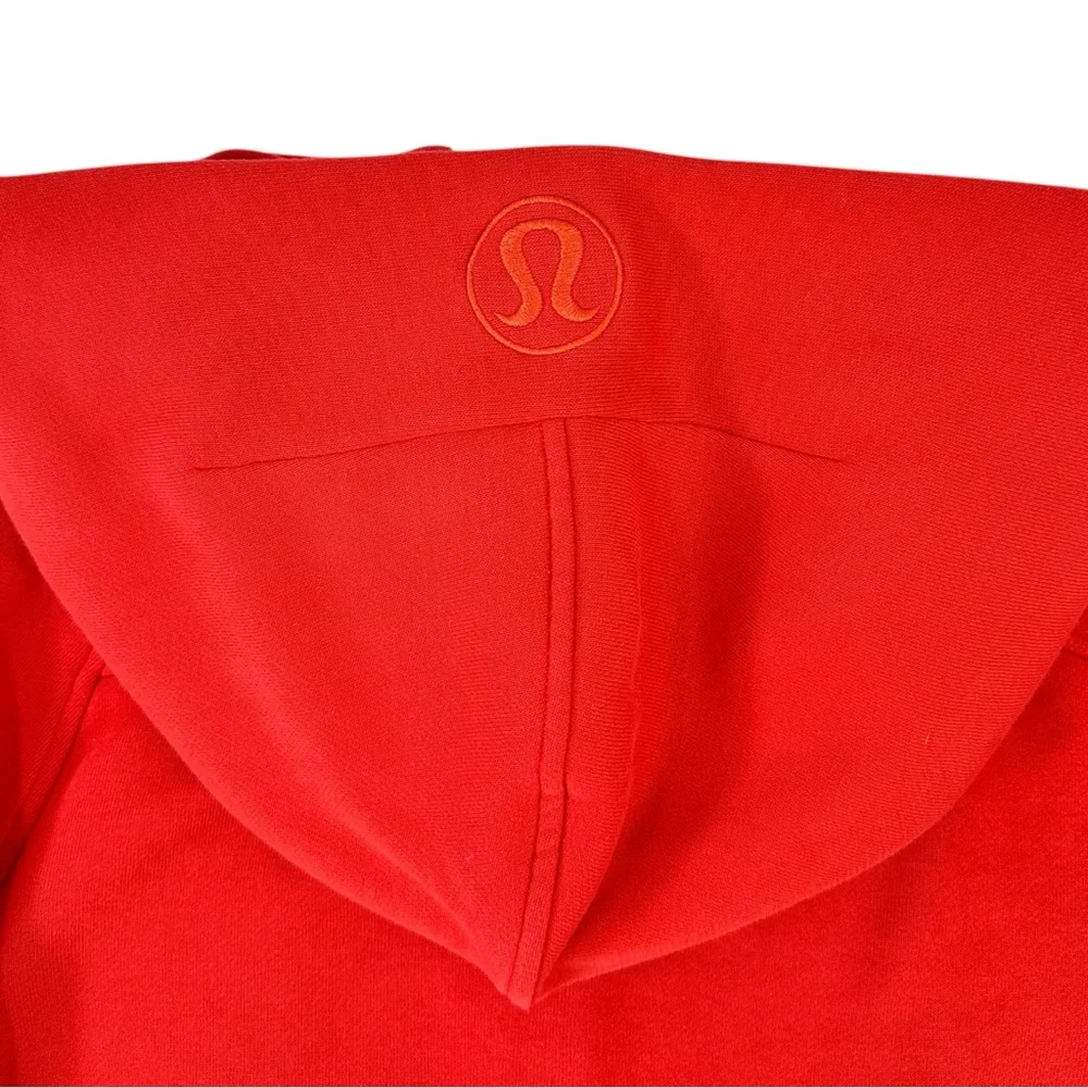 Lululemon Scuba Oversized Half Zip Red Waist Length Crop Cotton Terry Hoodie - Picture 6 of 9